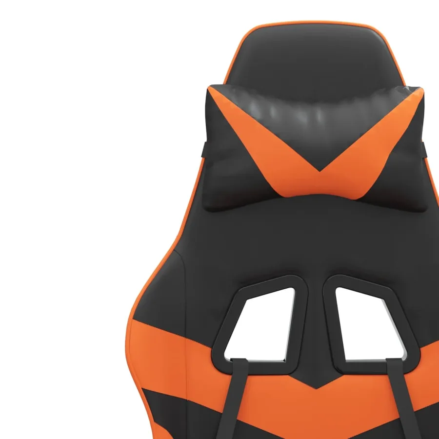Chaise de jeu pivotante Noir et orange Similicuir - 9