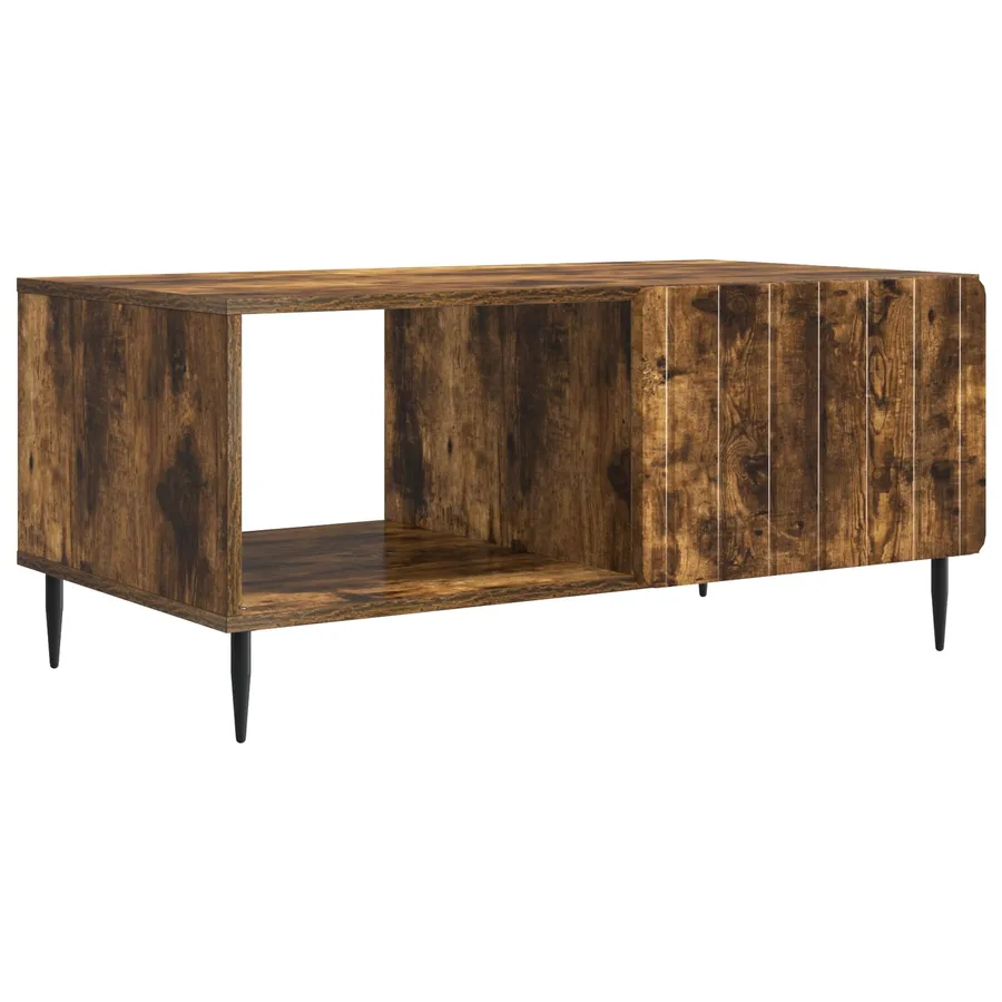 Table basse Chêne fumé 90 x 50 x 40 cm Bois d'ingénierie - 2