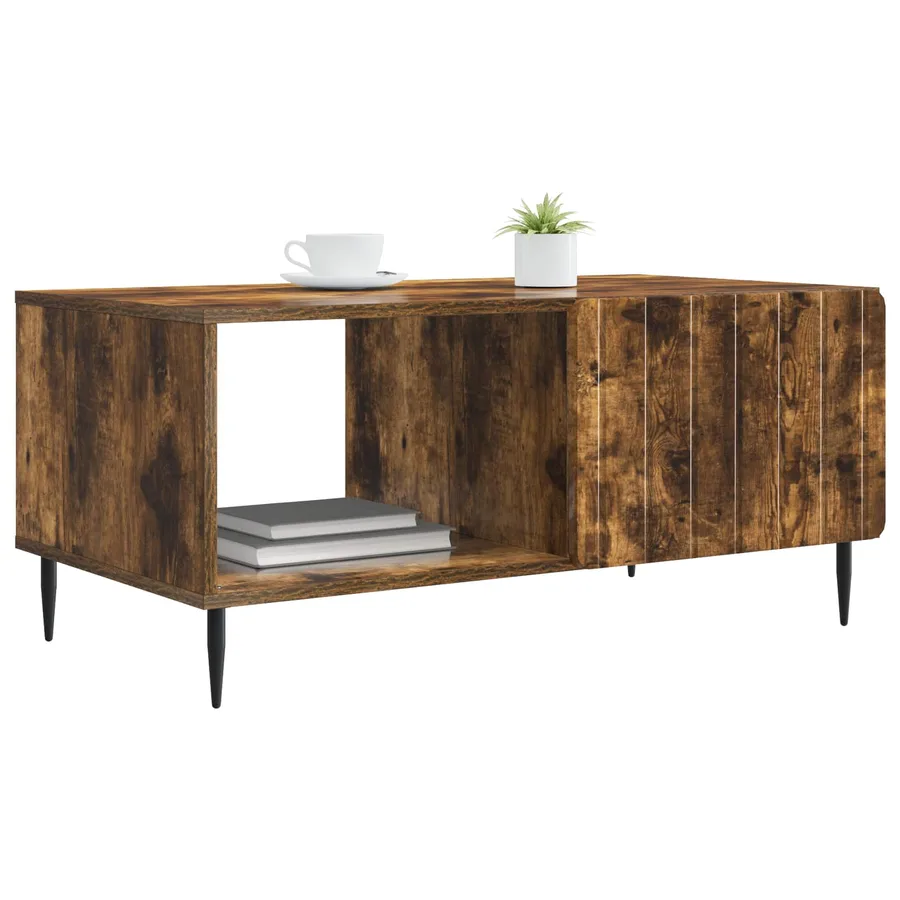 Table basse Chêne fumé 90 x 50 x 40 cm Bois d'ingénierie - 3
