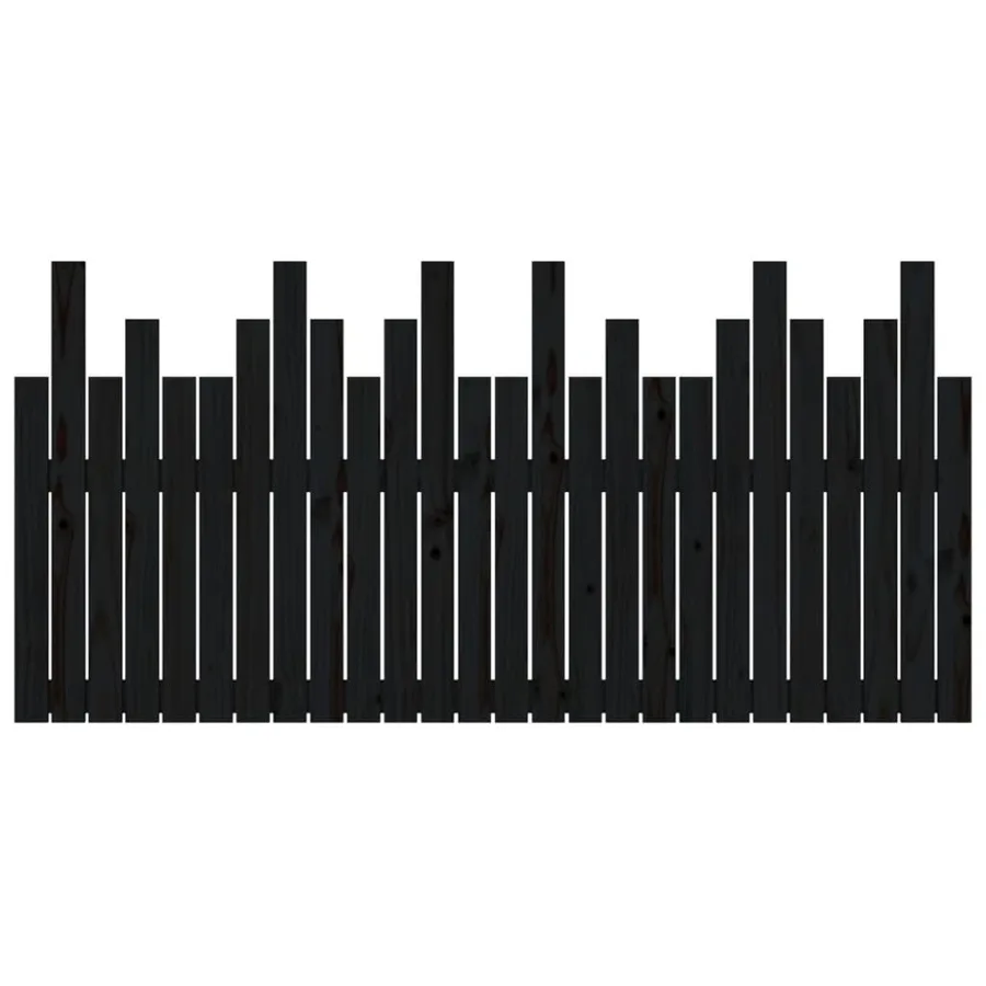 Tête de lit murale Noir 166x3x80 cm Bois massif de pin - 5