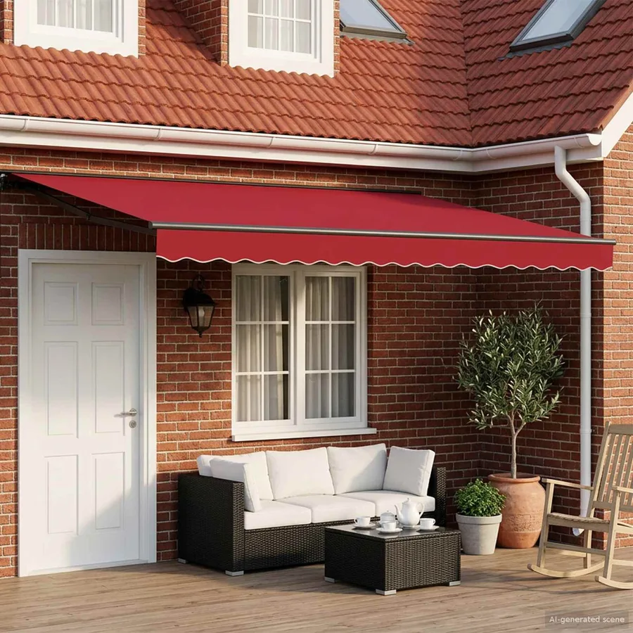Auvent rétractable électrique Rouge et Anthracite 4 × 3 m - 3