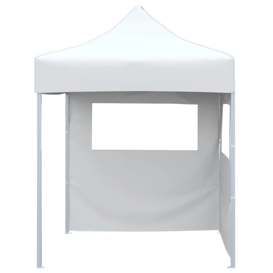 Tente de réception pliable avec 2 parois 2x2 m Acier Blanc - 2
