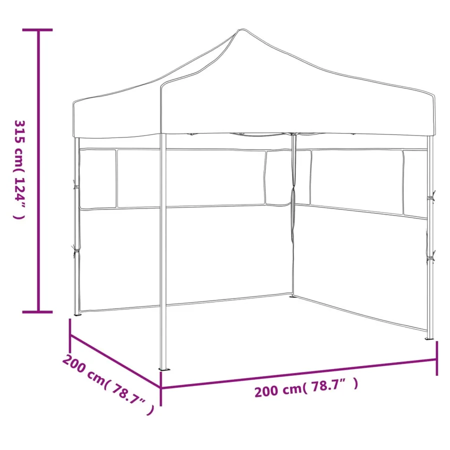 Tente de réception pliable avec 2 parois 2x2 m Acier Blanc - 9