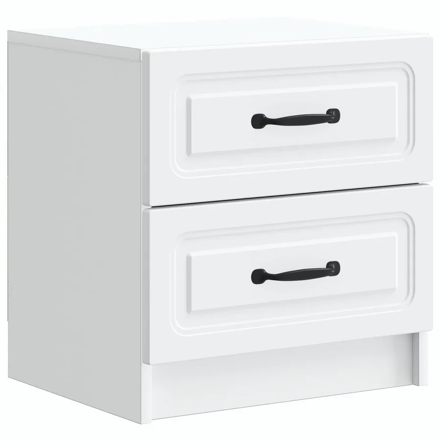 Cabinet de chevet Blanc 43 x 34,5 x 44,5 cm Bois d'ingénierie - 2