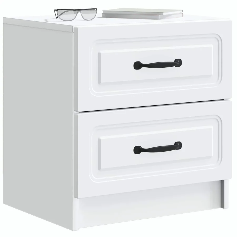 Cabinet de chevet Blanc 43 x 34,5 x 44,5 cm Bois d'ingénierie - 3