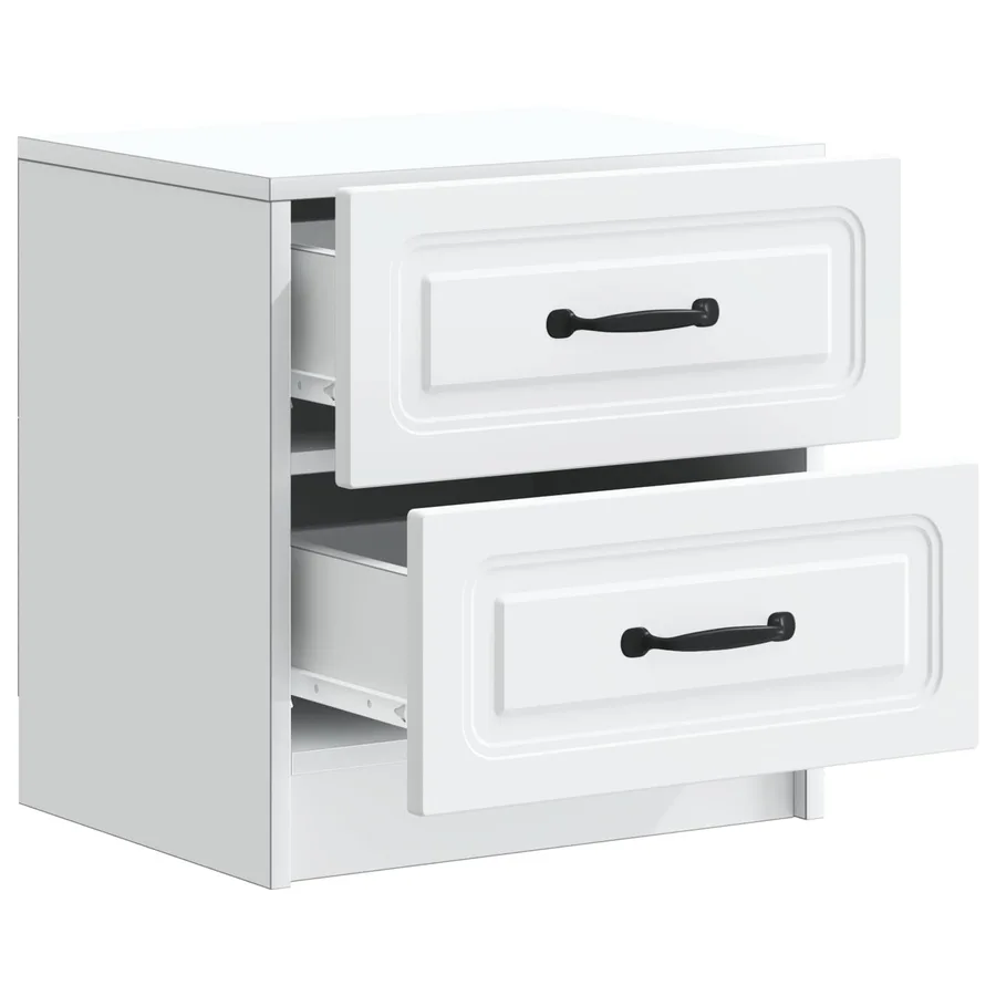 Cabinet de chevet Blanc 43 x 34,5 x 44,5 cm Bois d'ingénierie - 4