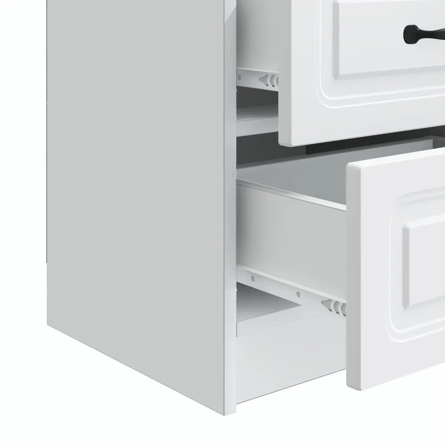 Cabinet de chevet Blanc 43 x 34,5 x 44,5 cm Bois d'ingénierie - 9