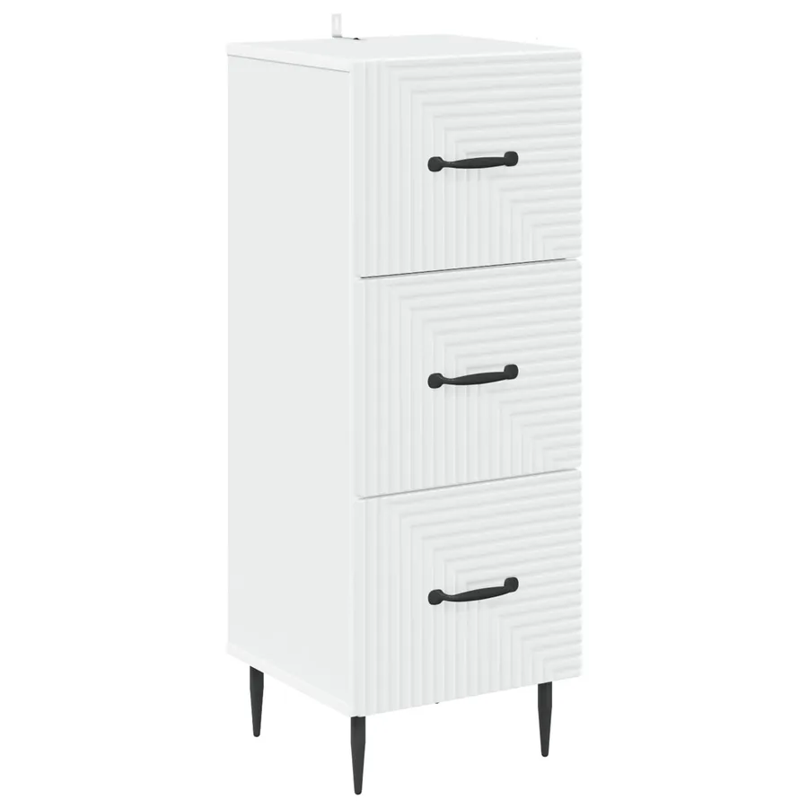 Armoire à tiroirs Blanc 33 x 34,5 x 89,5 cm Bois d'ingénierie - 2