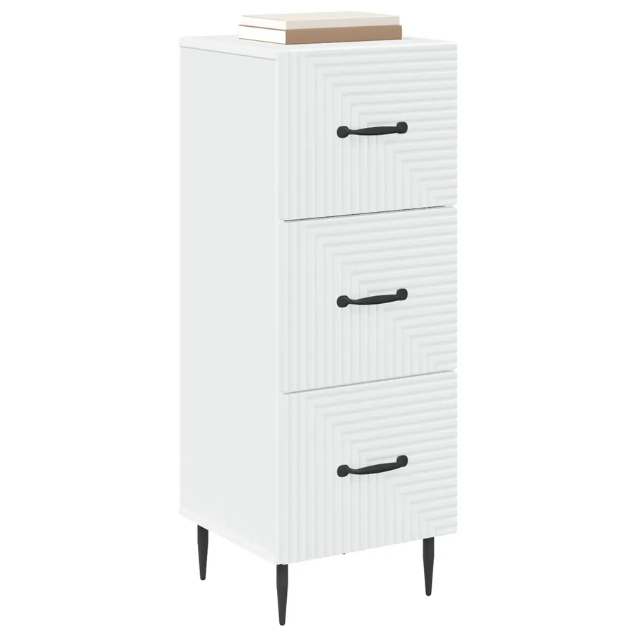 Armoire à tiroirs Blanc 33 x 34,5 x 89,5 cm Bois d'ingénierie - 3