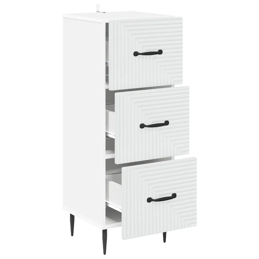 Armoire à tiroirs Blanc 33 x 34,5 x 89,5 cm Bois d'ingénierie - 5