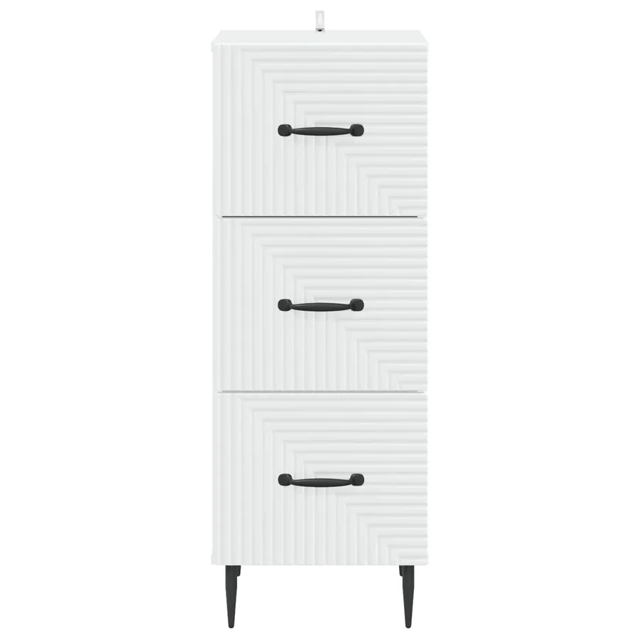 Armoire à tiroirs Blanc 33 x 34,5 x 89,5 cm Bois d'ingénierie - 6