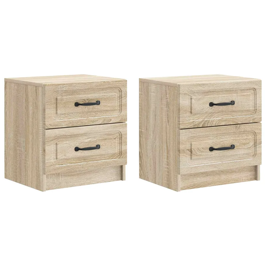 Cabinet de chevet 2 pcs Chêne Sonoma 43 x 34,5 x 44,5 cm - 2