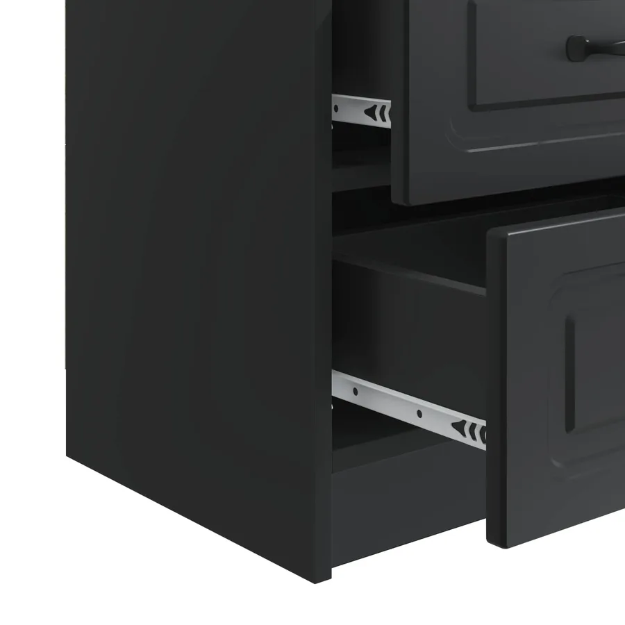 Cabinet de chevet Noir 43 x 34,5 x 44,5 cm Bois d'ingénierie - 9