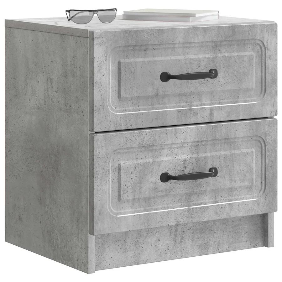 Cabinet de chevet 2 pcs Gris béton 43 x 34,5 x 44,5 cm - 3