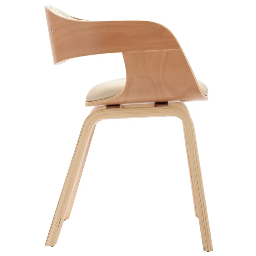 Chaises à manger lot de 6 bois courbé et similicuir - 5