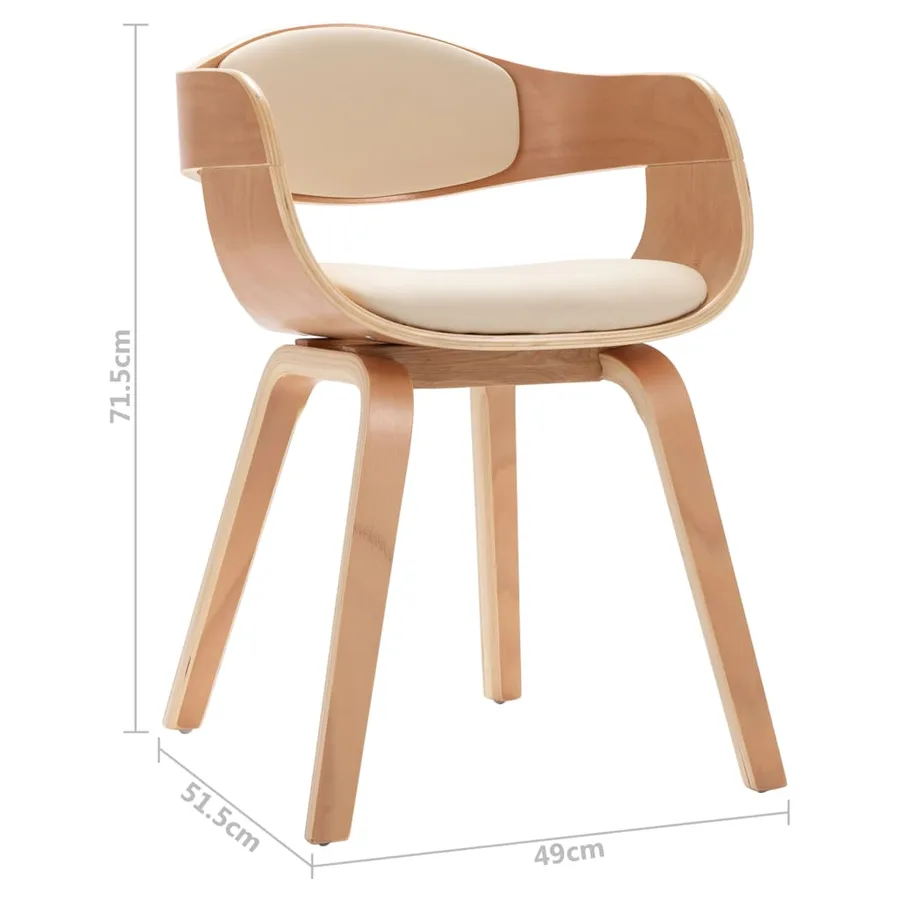 Chaises à manger lot de 6 bois courbé et similicuir - 9