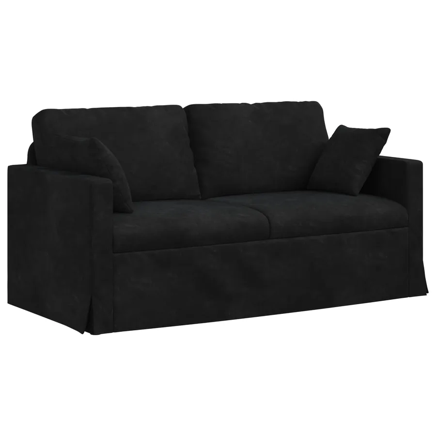Ensemble de Canapés 2 pcs Noir 158 x 78 x 80 cm Velours - 5