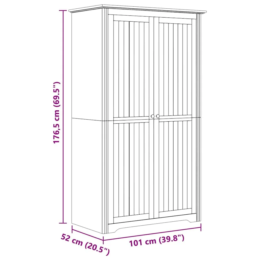 Armoire BODO Marron miel 53,5 x 99 x 173 cm Bois d'ingénierie - 8