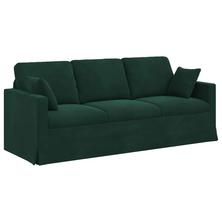 Canapé Vert foncé 198 x 78 x 80 cm Velours - 2
