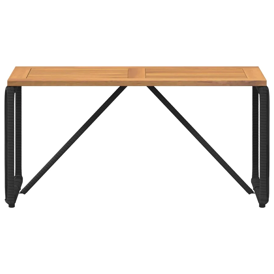 Table de jardin Noir et Marron 80 x 40 x 40 cm polyrotin - 5
