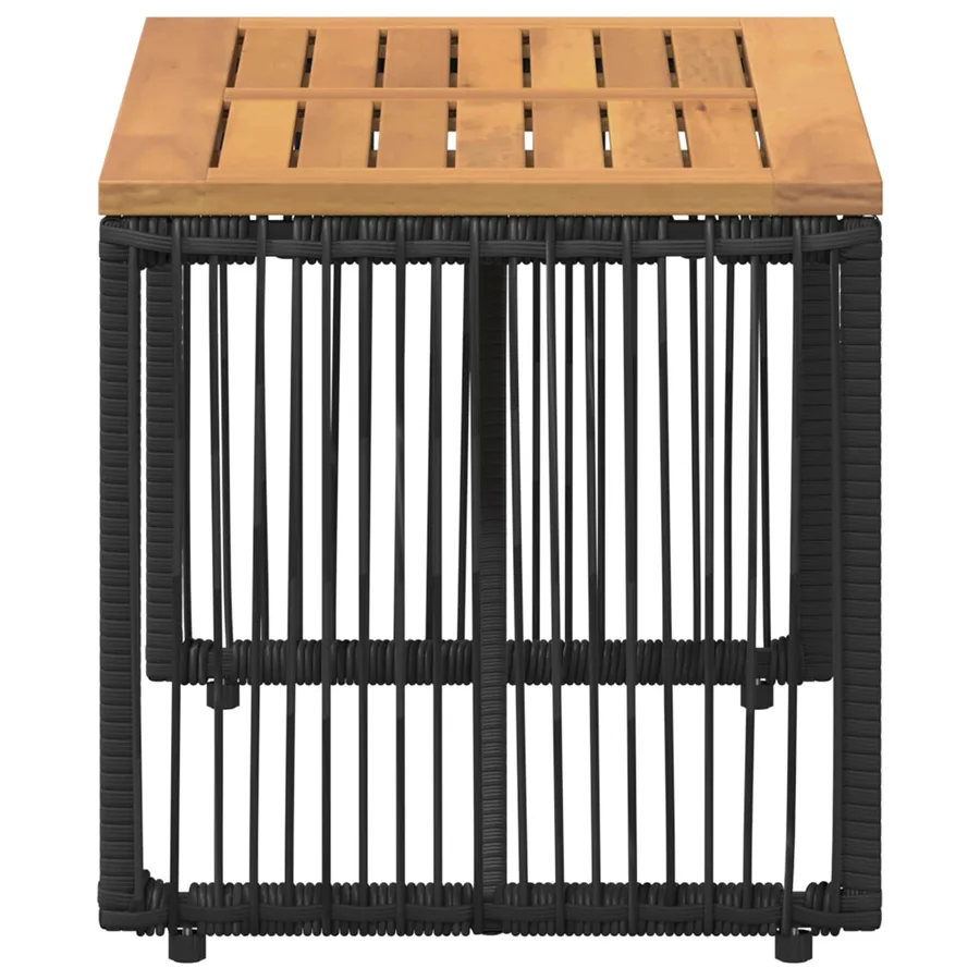Table de jardin Noir et Marron 80 x 40 x 40 cm polyrotin - 6