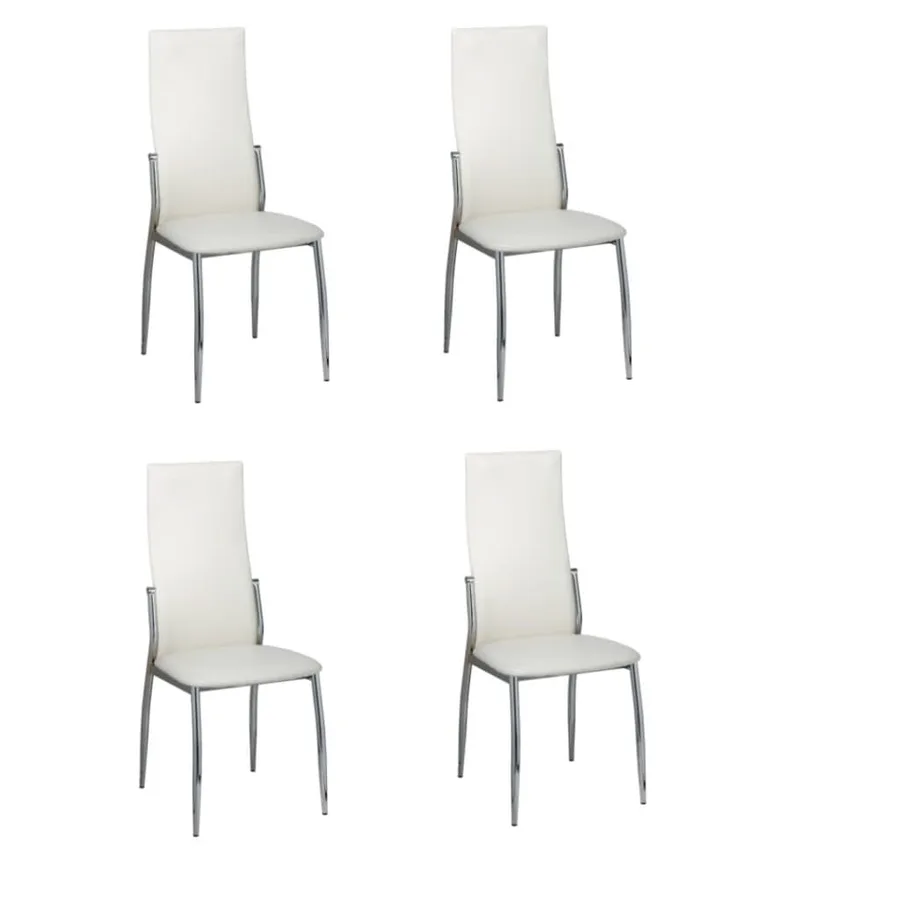 Chaises à manger lot de 4 blanc similicuir - 2