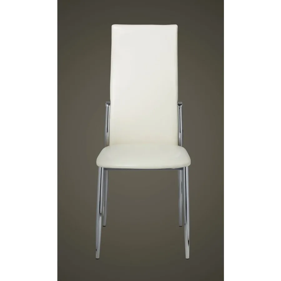 Chaises à manger lot de 4 blanc similicuir - 4