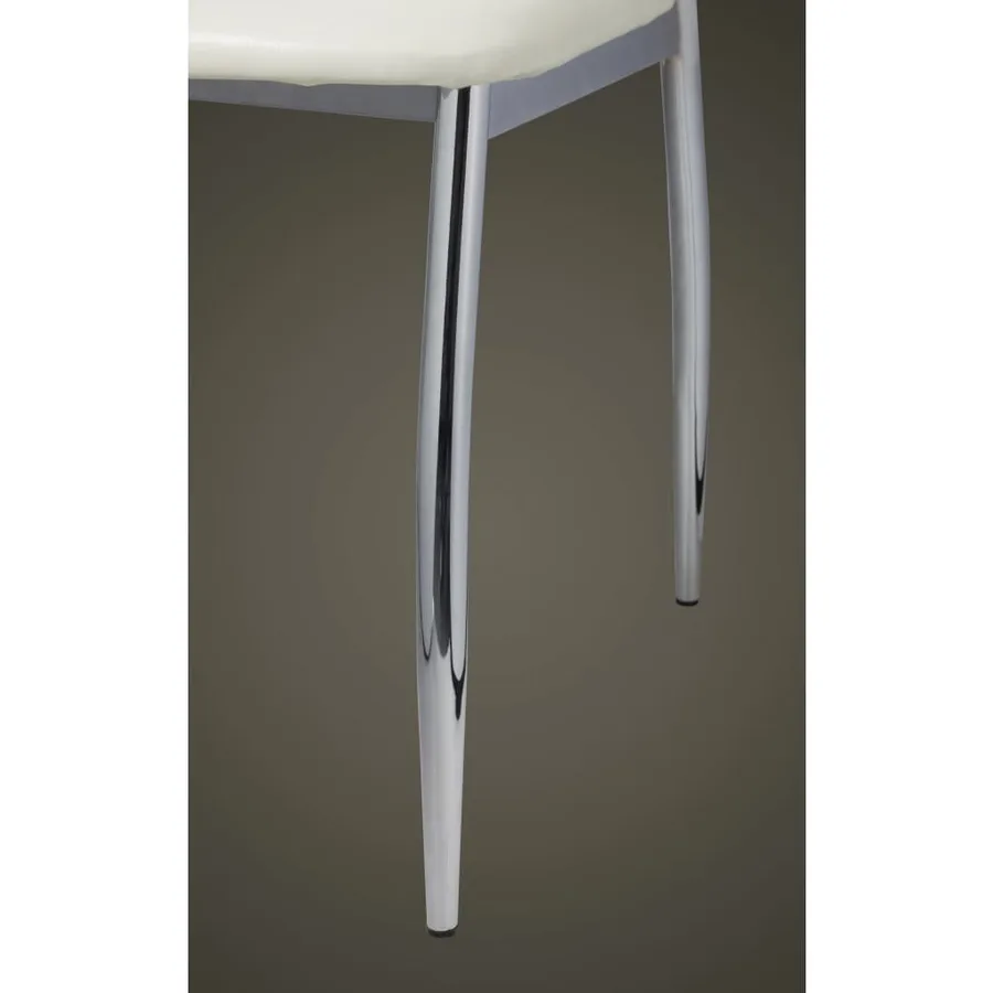 Chaises à manger lot de 4 blanc similicuir - 7
