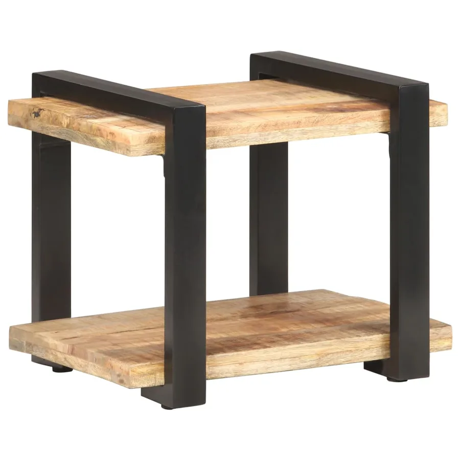 Table de chevet 50x40x40 cm Bois de manguier brut - 10