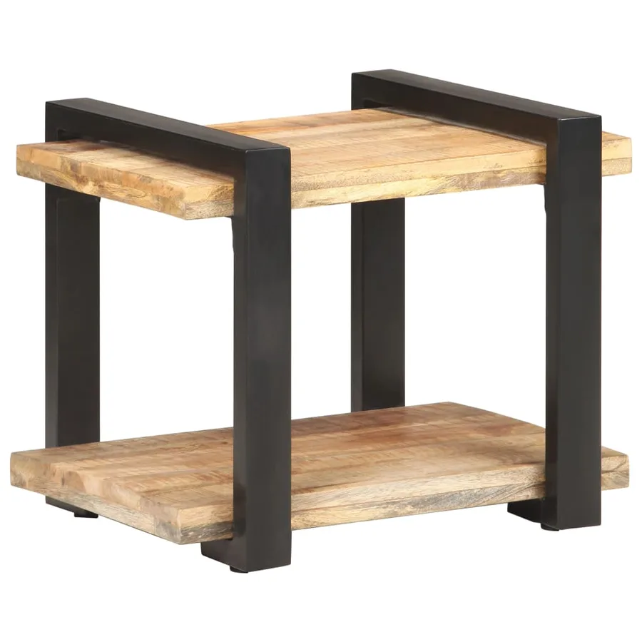 Table de chevet 50x40x40 cm Bois de manguier brut - 11