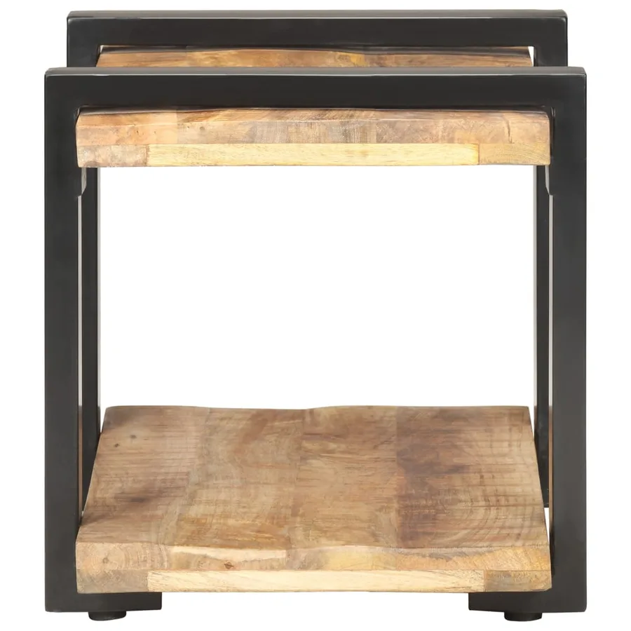 Table de chevet 50x40x40 cm Bois de manguier brut - 3