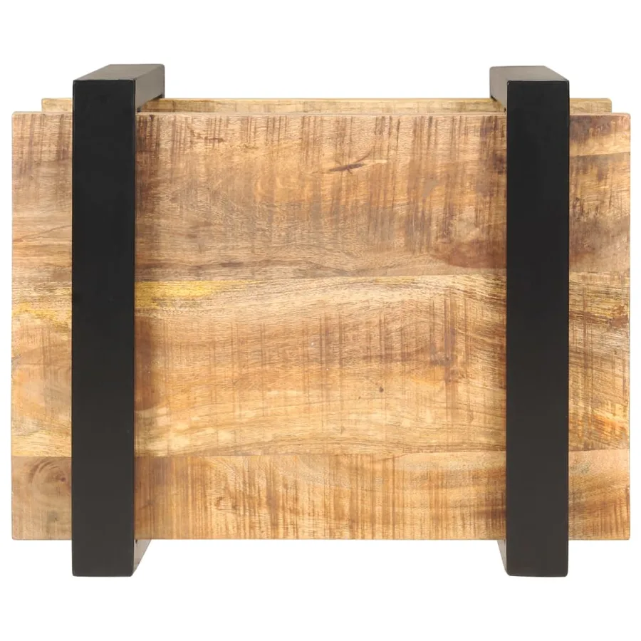 Table de chevet 50x40x40 cm Bois de manguier brut - 4
