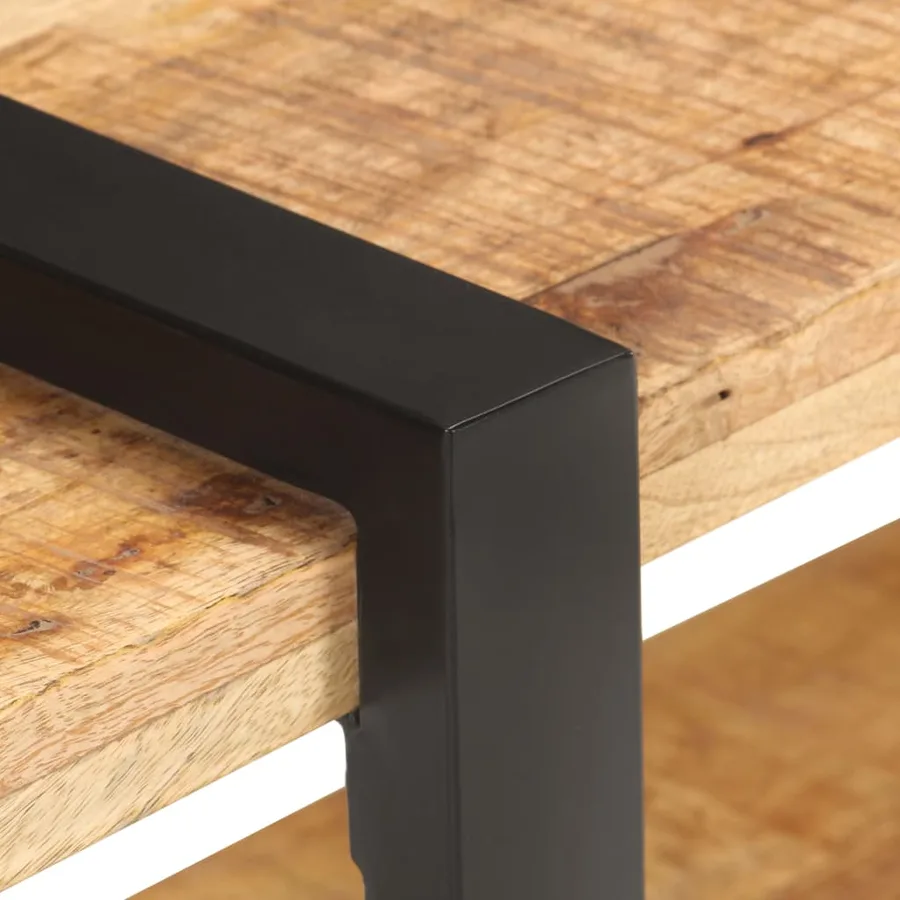 Table de chevet 50x40x40 cm Bois de manguier brut - 6