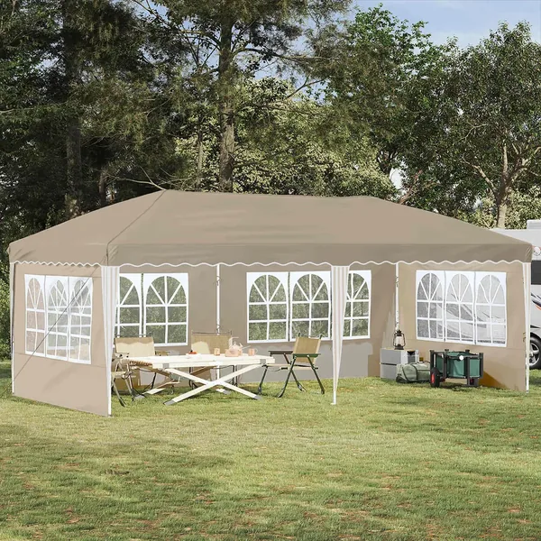 Tente de fête pop-up 575 x 289 x 245 cm Crème