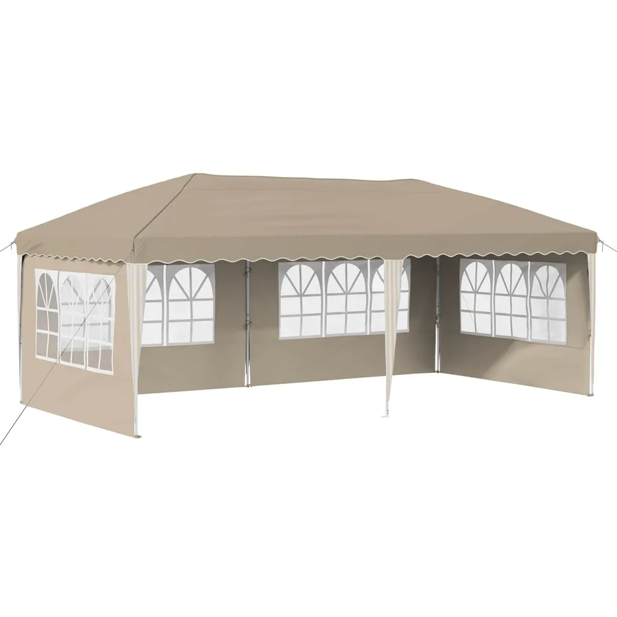 Tente de fête pop-up 575 x 289 x 245 cm Crème - 2