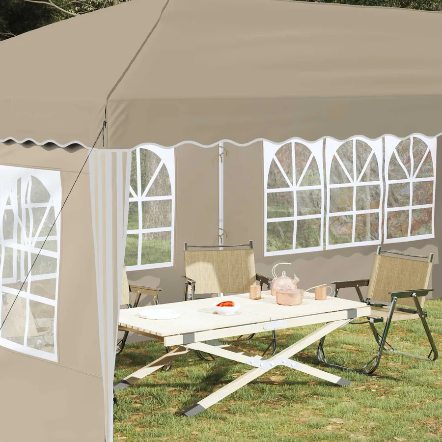Tente de fête pop-up 575 x 289 x 245 cm Crème - 3