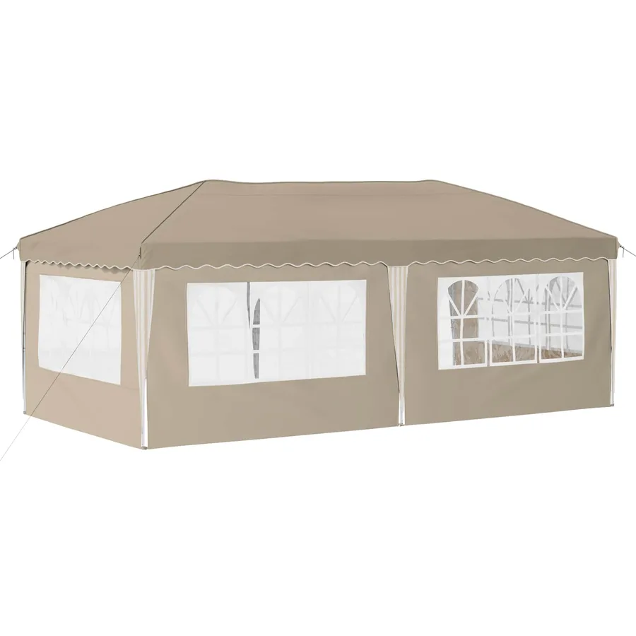 Tente de fête pop-up 575 x 289 x 245 cm Crème - 7