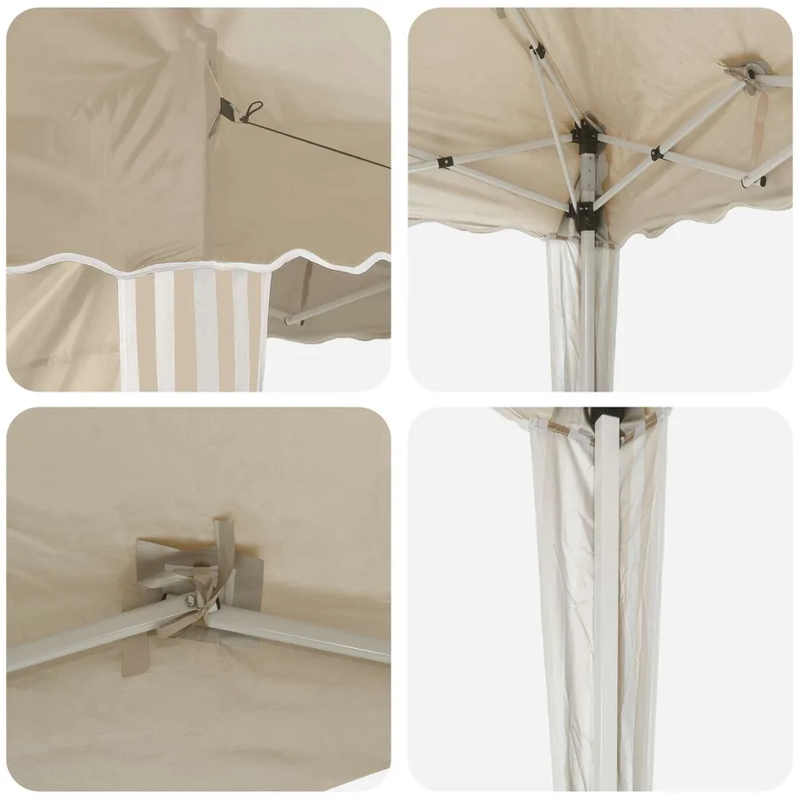 Tente de fête pop-up 575 x 289 x 245 cm Crème - 8