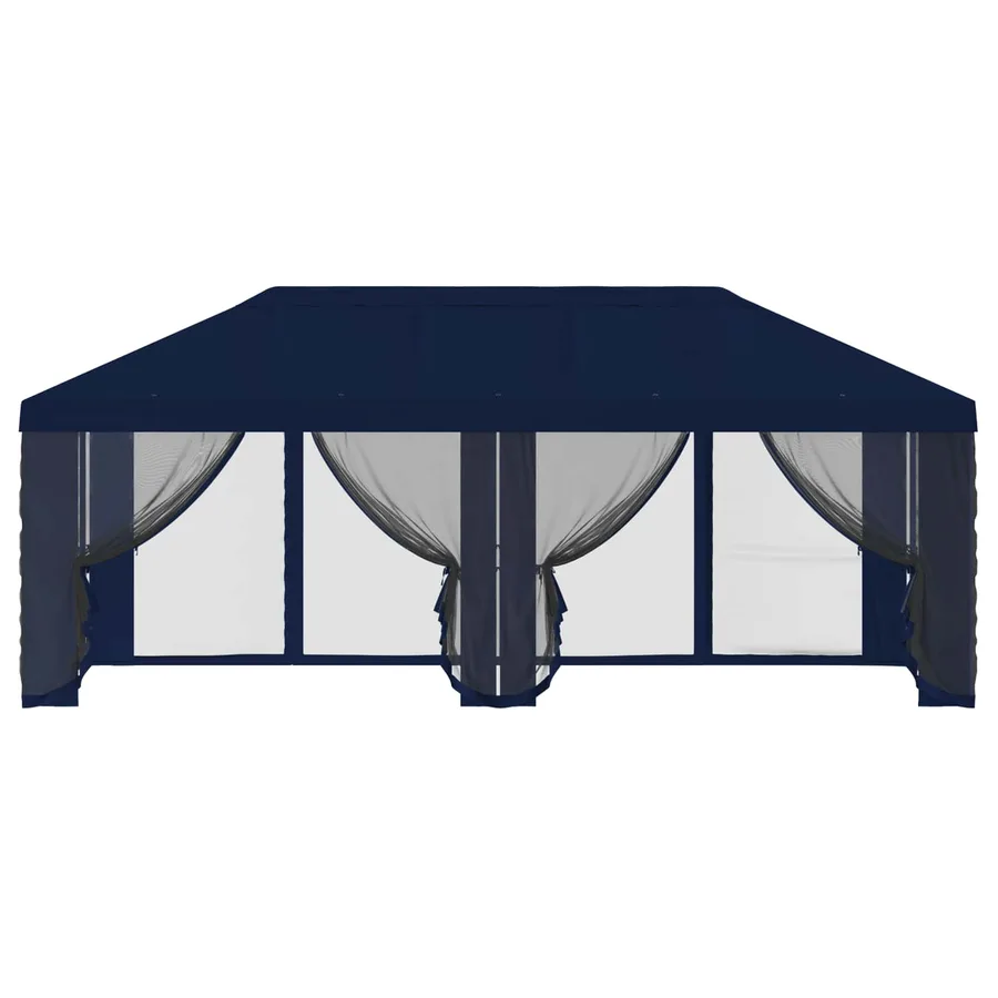 Housse de tonnelle avec murs latéraux 6 x 3 m Bleu Polyester - 5