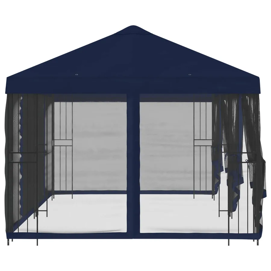Gazebo avec murs latéraux 6 x 3 m Bleu Polyester et Acier 190 - 4