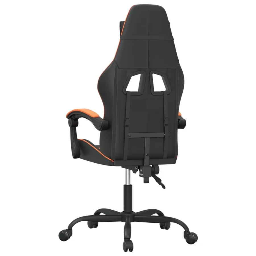 Chaise de jeu Noir et orange Similicuir - 5