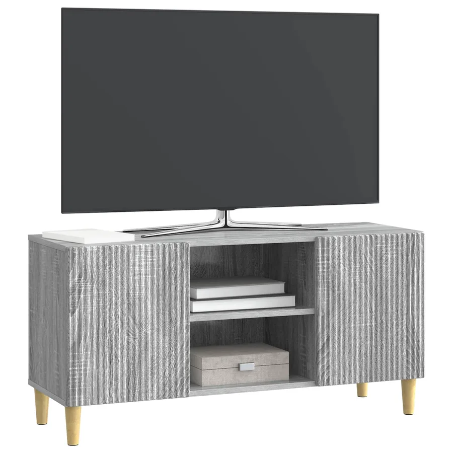 Meuble TV Sonoma gris 102 x 34,5 x 50 cm Bois d'ingénierie - 3
