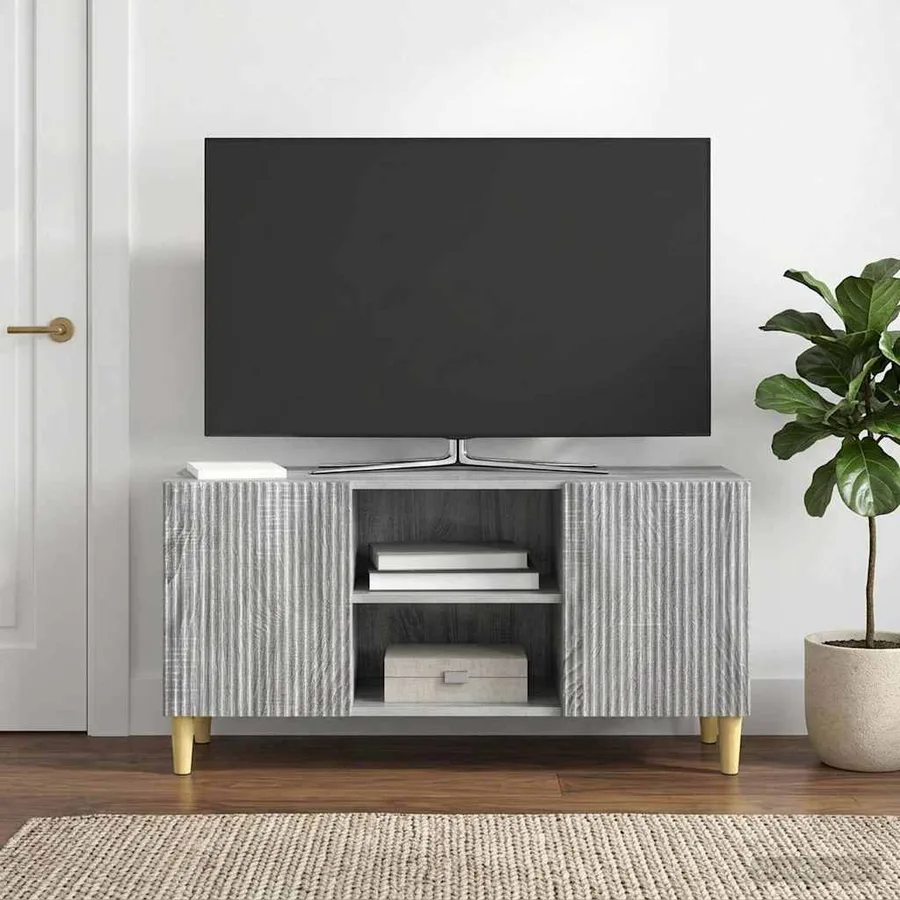 Meuble TV Sonoma gris 102 x 34,5 x 50 cm Bois d'ingénierie - 4