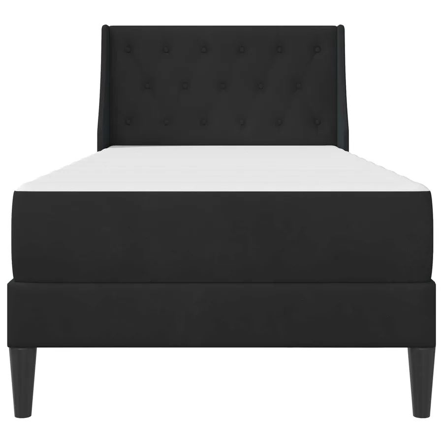 Cadre de lit avec matelas avec matelas Noir 90 x 190 cm Velours - 6