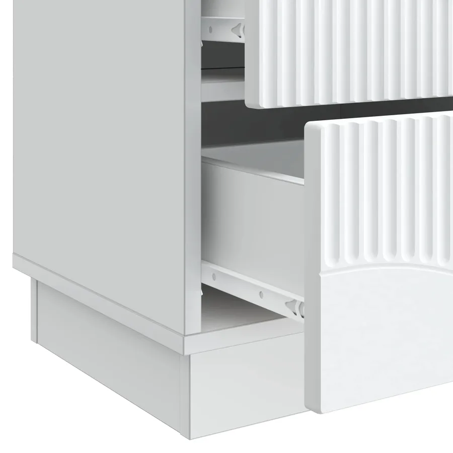Cabinet de chevet avec tiroir 2 pcs Blanc 43 x 34,5 x 44,5 cm - 11