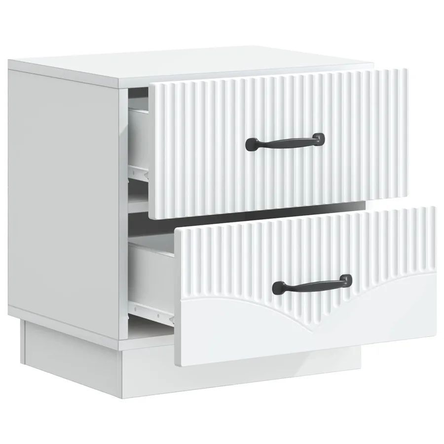 Cabinet de chevet avec tiroir 2 pcs Blanc 43 x 34,5 x 44,5 cm - 6
