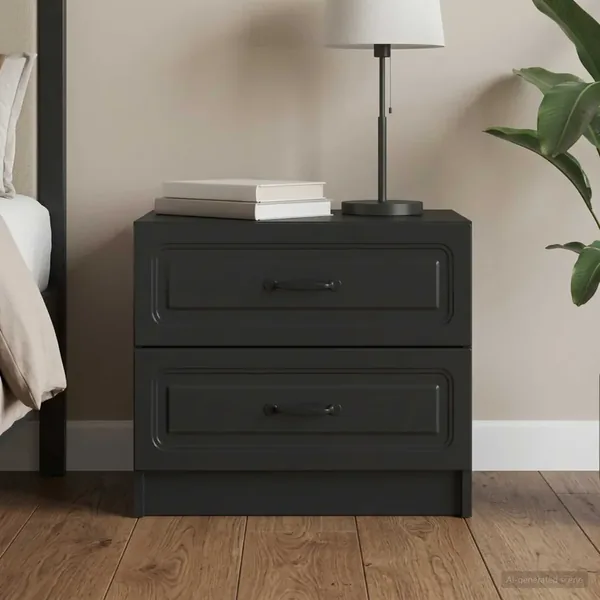 Cabinet de chevet Noir 62 x 34,5 x 44,5 cm Bois d'ingénierie