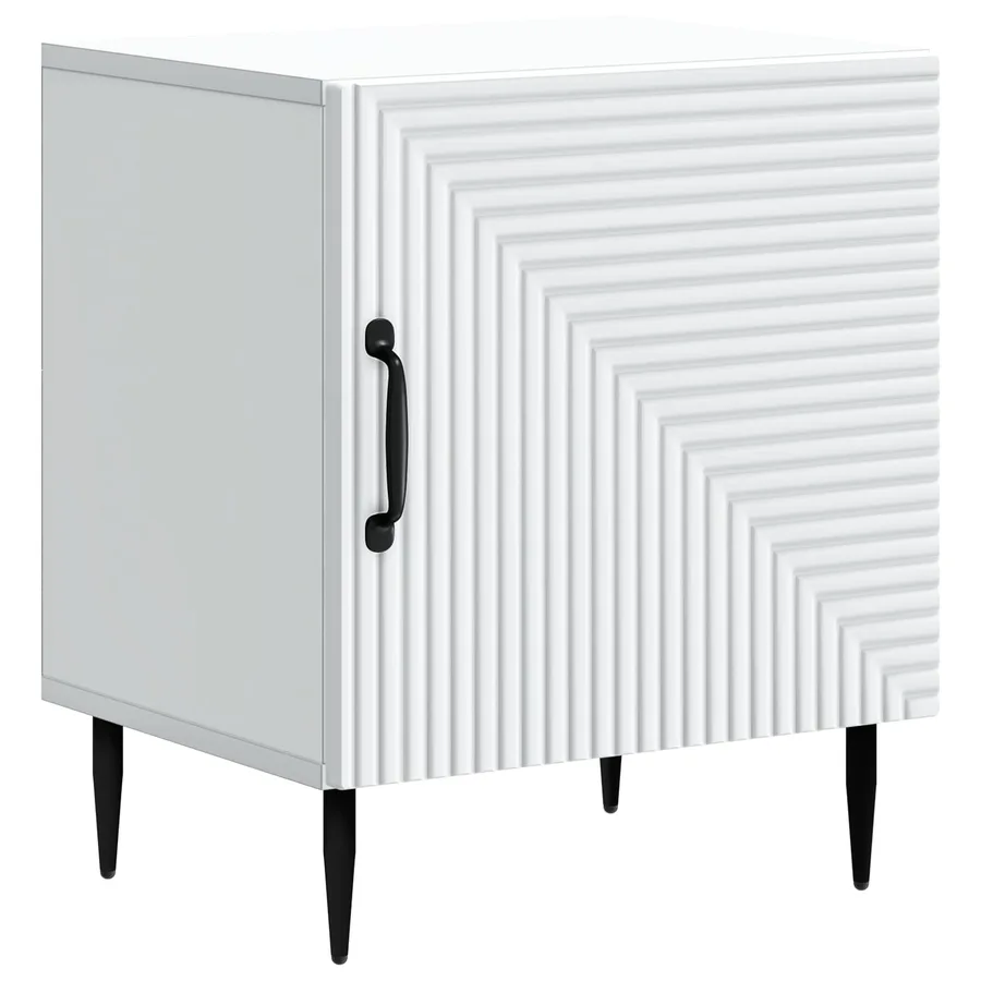 Cabinet de chevet Blanc 43 x 34,5 x 50 cm Bois d'ingénierie - 2
