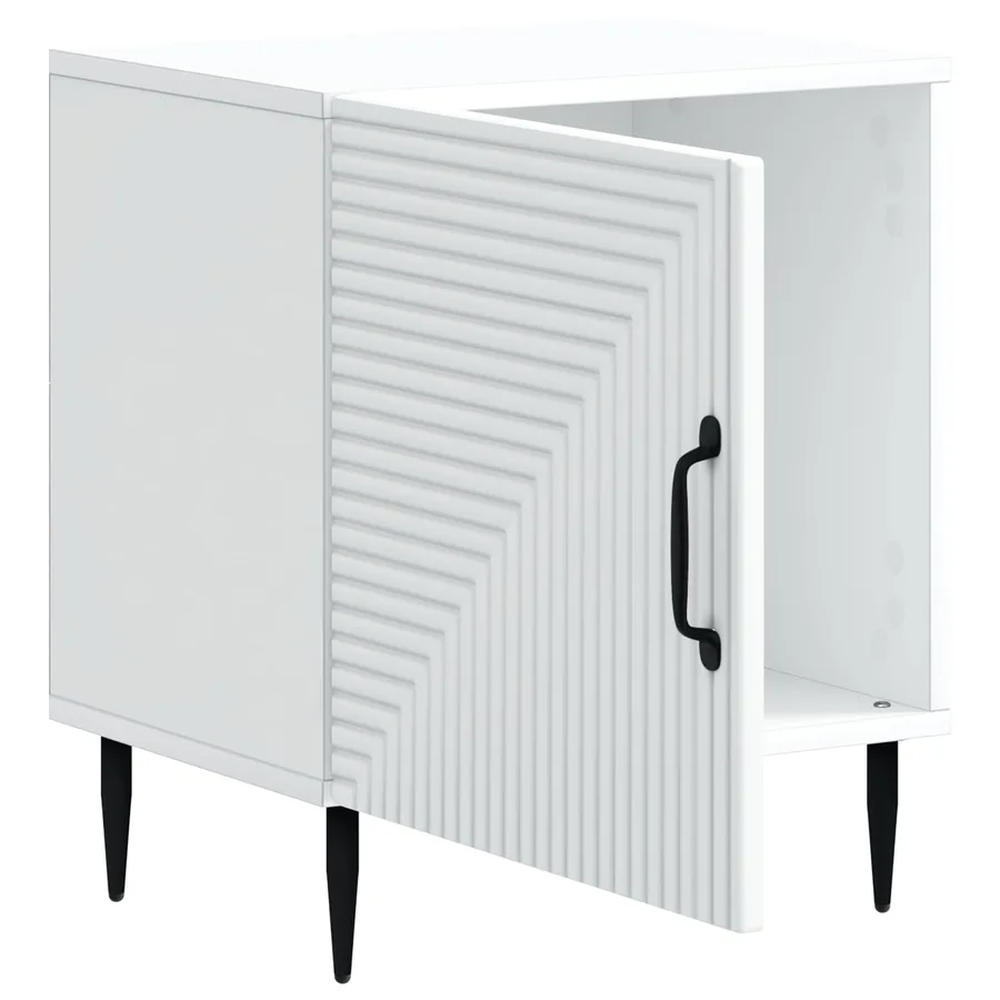 Cabinet de chevet Blanc 43 x 34,5 x 50 cm Bois d'ingénierie - 4