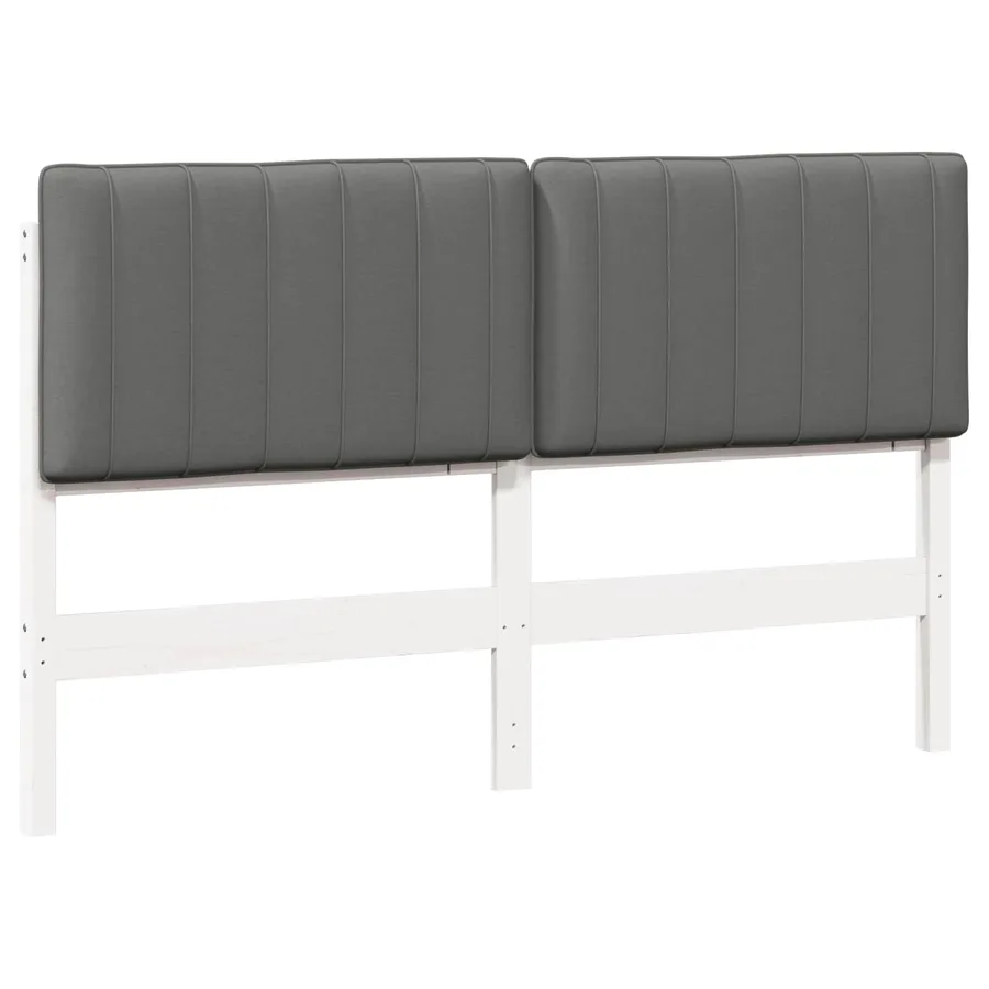 Tête de lit capitonnée Blanc et gris clair 160 cm Pin massif - 2